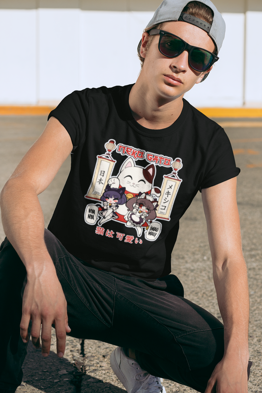Playera Negra Gatitas Maid