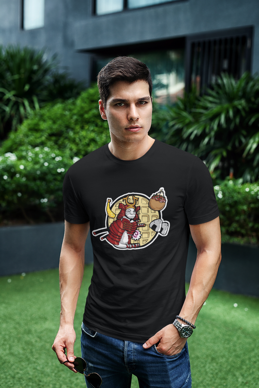 Playera Negra Gato Samurai