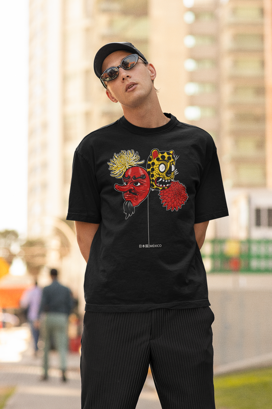 Playera Máscara Tecuan y Tengu