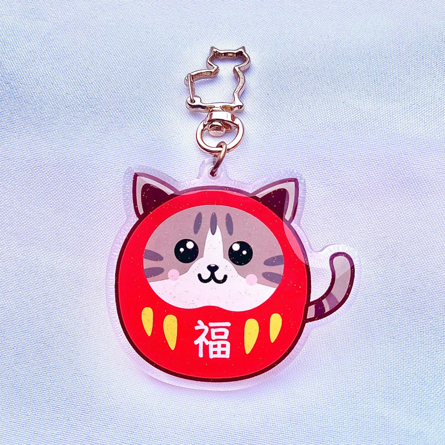 Llavero Darumiau Gato Gris