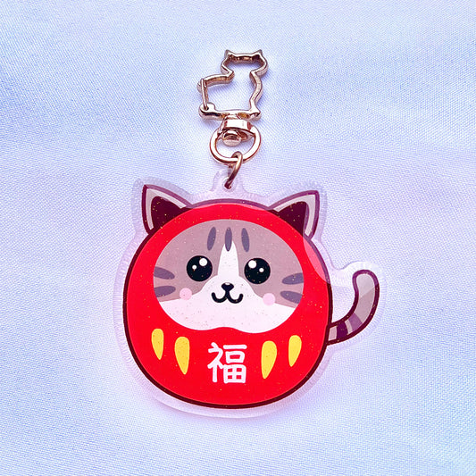 Llavero Darumiau Gato Gris
