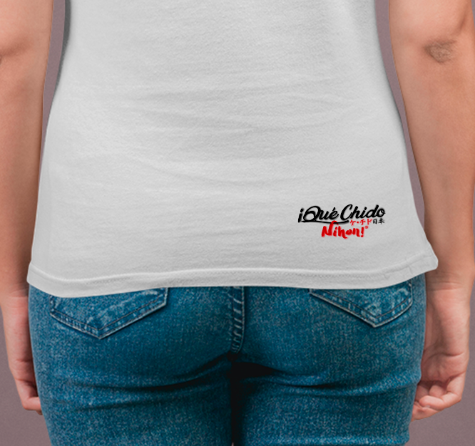 Playera Blanca Gato Samurai