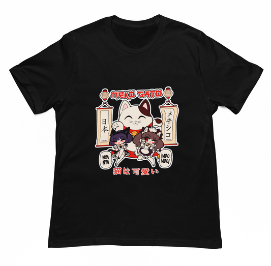 Playera Negra Gatitas Maid