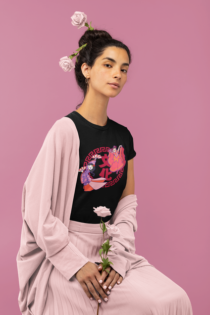 Playera Negra Mexicana y Japonesa