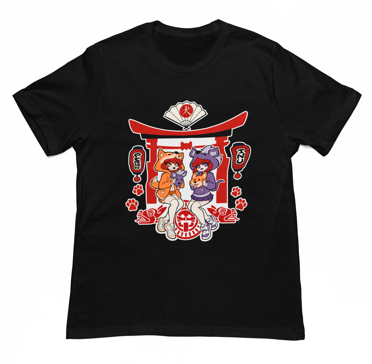 Playera Negra Perritas