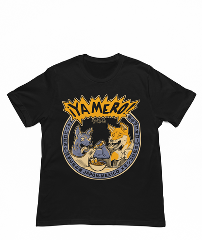 Playera Negra Yamero Perro Xolo y Shiba