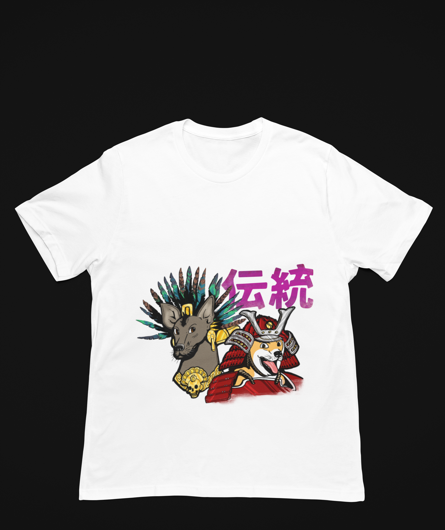 Playera Blanca Xolo y Shiba