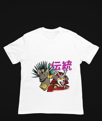 Playera Blanca Xolo y Shiba