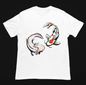 Playera Blanca Pez Koi y Ajolote