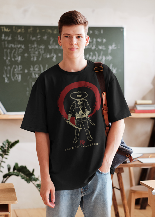 Playera Negra Samurai Mariachi