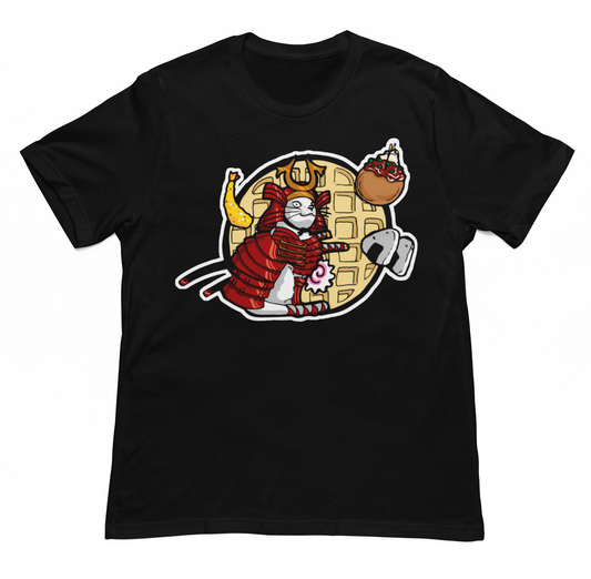 Playera Negra Gato Samurai