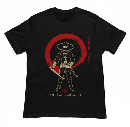 Playera Negra Samurai Mariachi