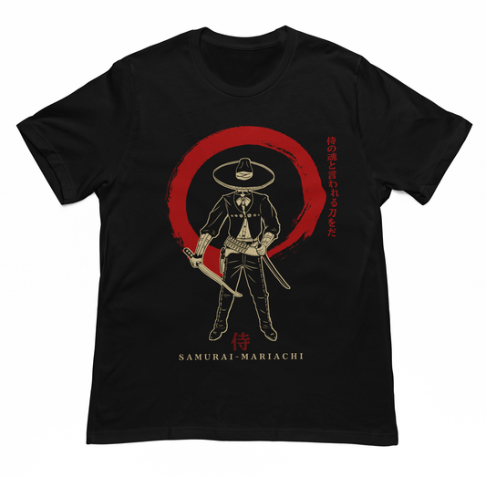 Playera Negra Samurai Mariachi