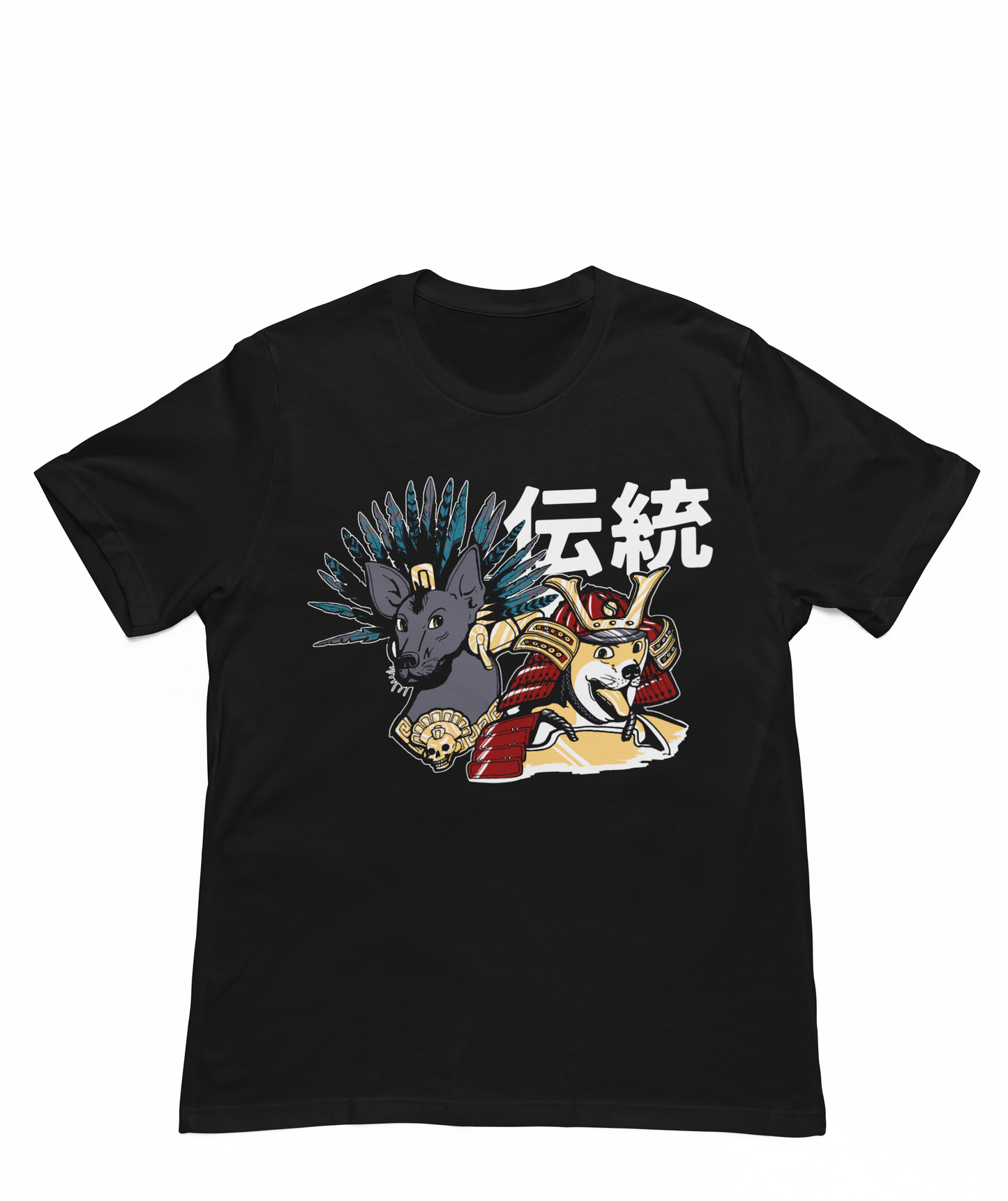 Playera Negra Xolo y Shiba