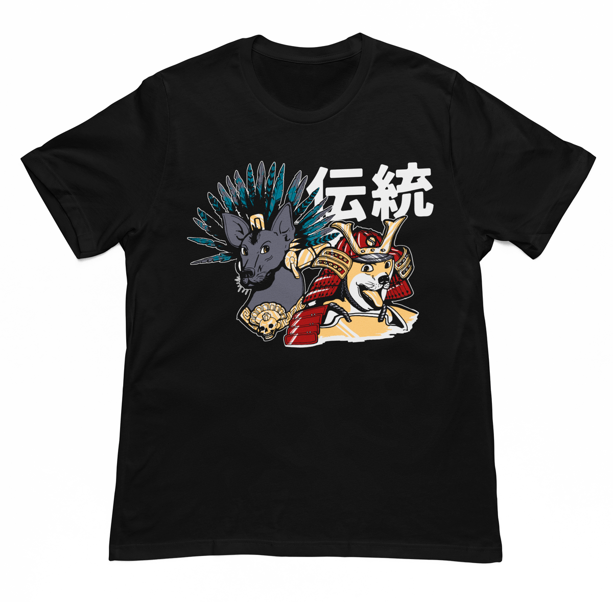 Playera Negra Xolo y Shiba