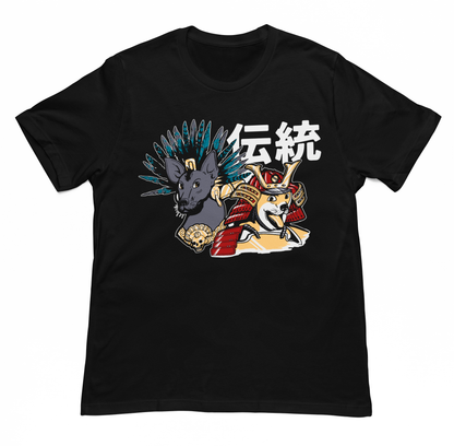 Playera Negra Xolo y Shiba