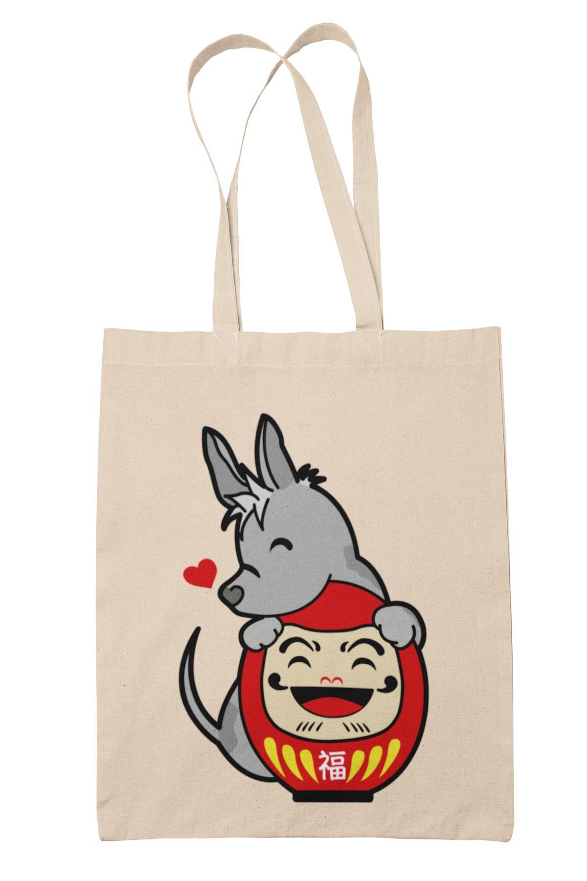 Bolsa de manta Xolo y Daruma abrazados