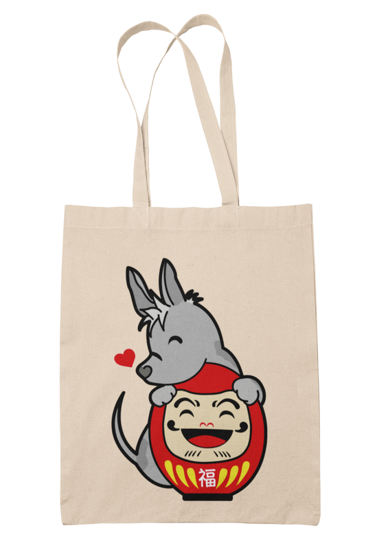 Bolsa de manta Xolo y Daruma abrazados